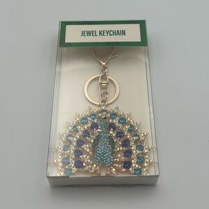*New* Peacock Jewel Keychain/Bag Charm (Blue)